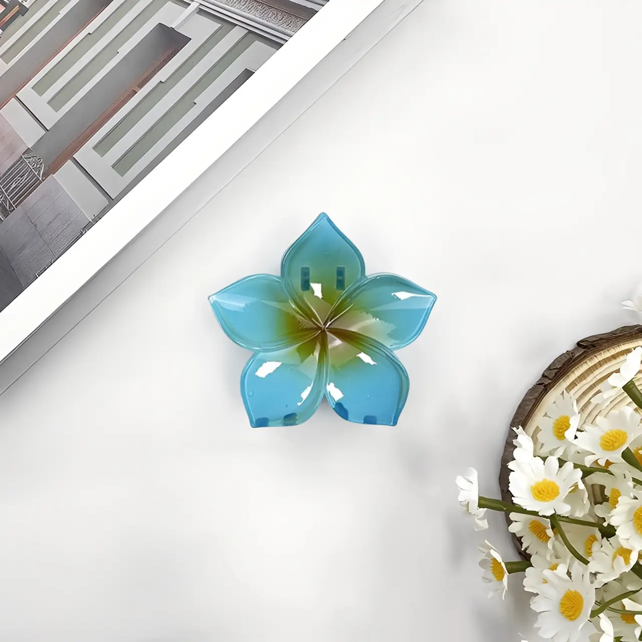 Purple Floral Hair Clips with Crystal Accents - Image 33