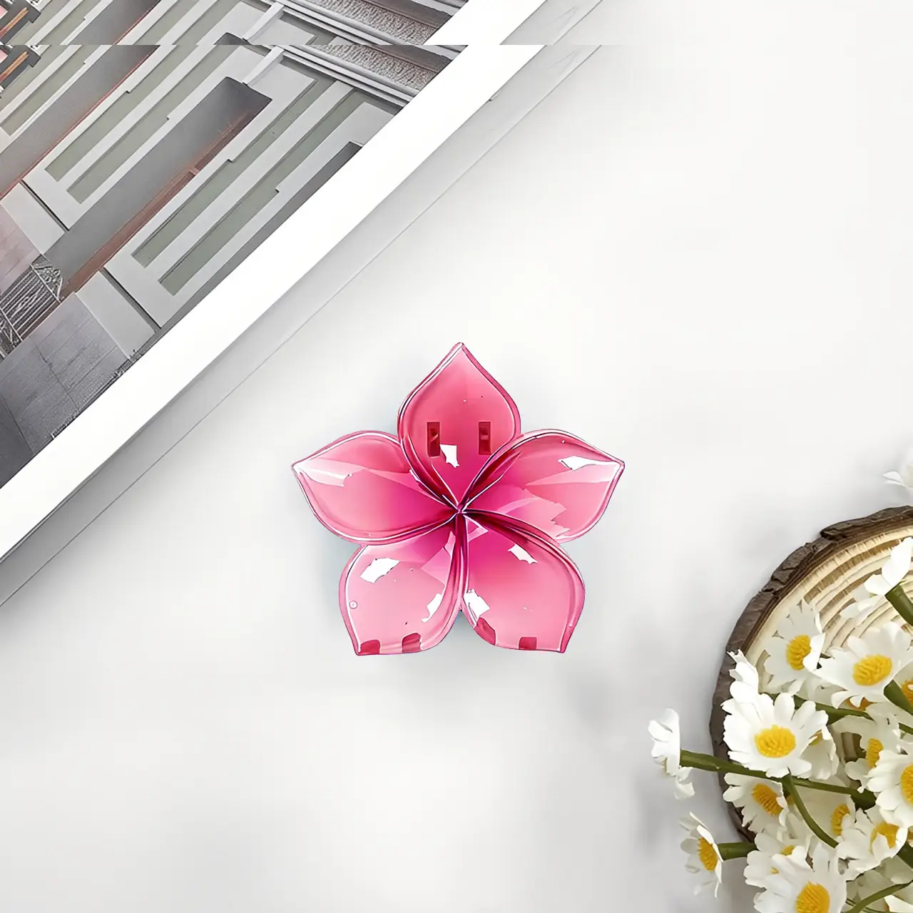 Purple Floral Hair Clips with Crystal Accents - Image 35