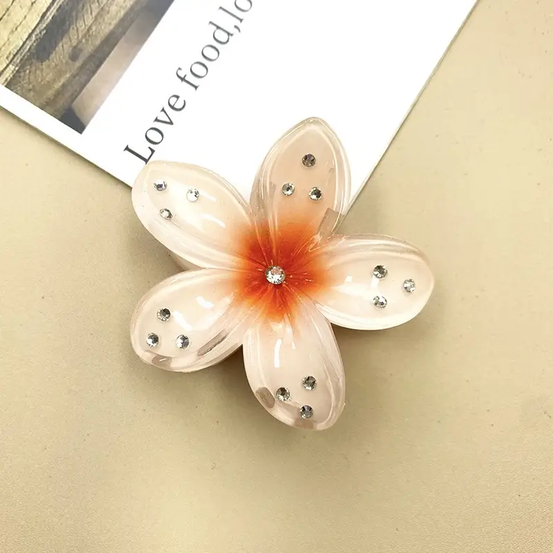Purple Floral Hair Clips with Crystal Accents - Image 7