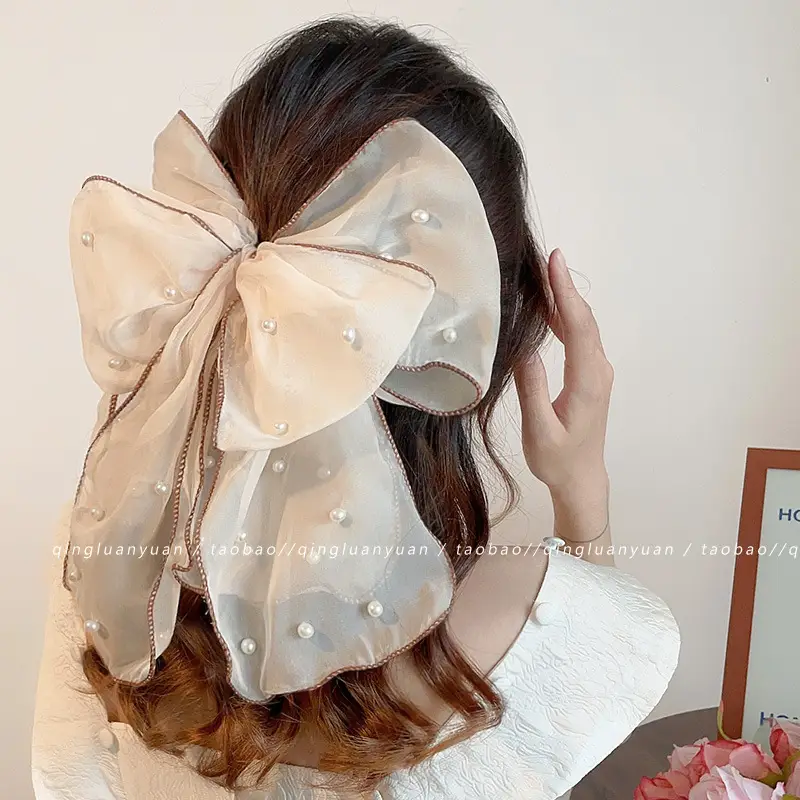 New High-End Oversized Bow Ponytail Clip Headdress - Image 2