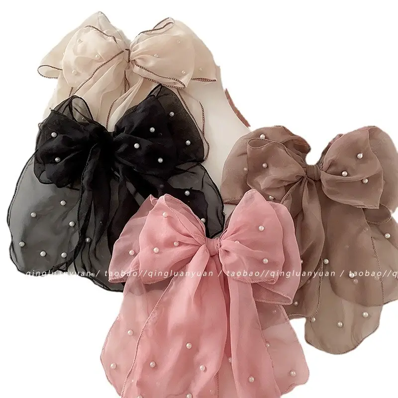 New High-End Oversized Bow Ponytail Clip Headdress - Image 6