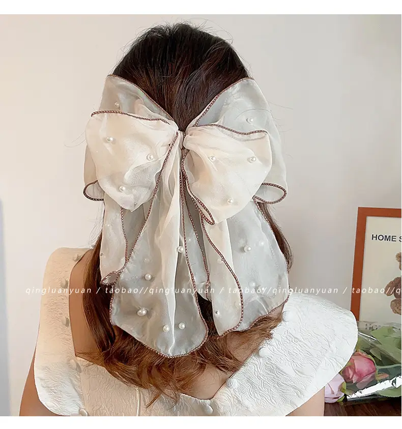 New High-End Oversized Bow Ponytail Clip Headdress — feature 11