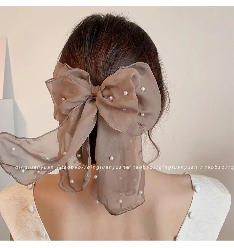 New High-End Oversized Bow Ponytail Clip Headdress — feature 15