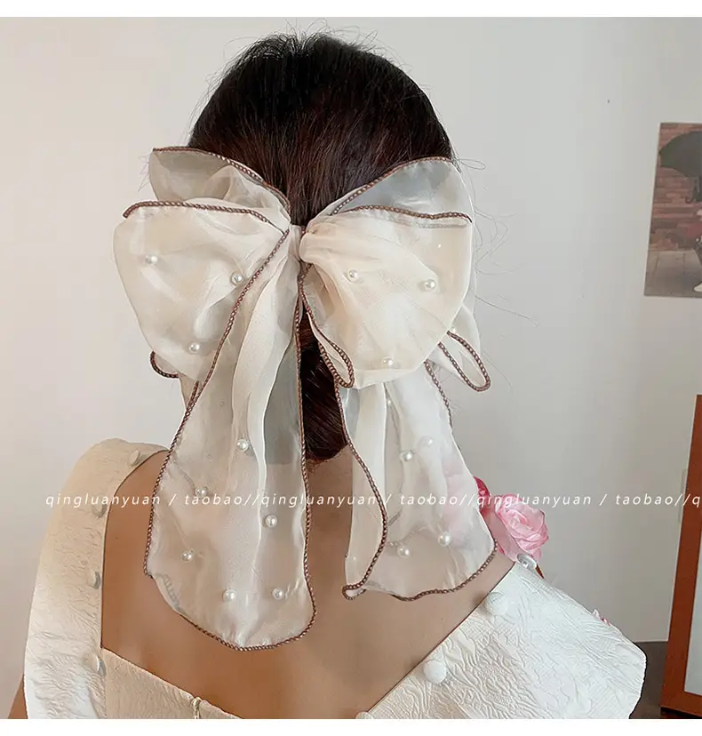 New High-End Oversized Bow Ponytail Clip Headdress — feature 16