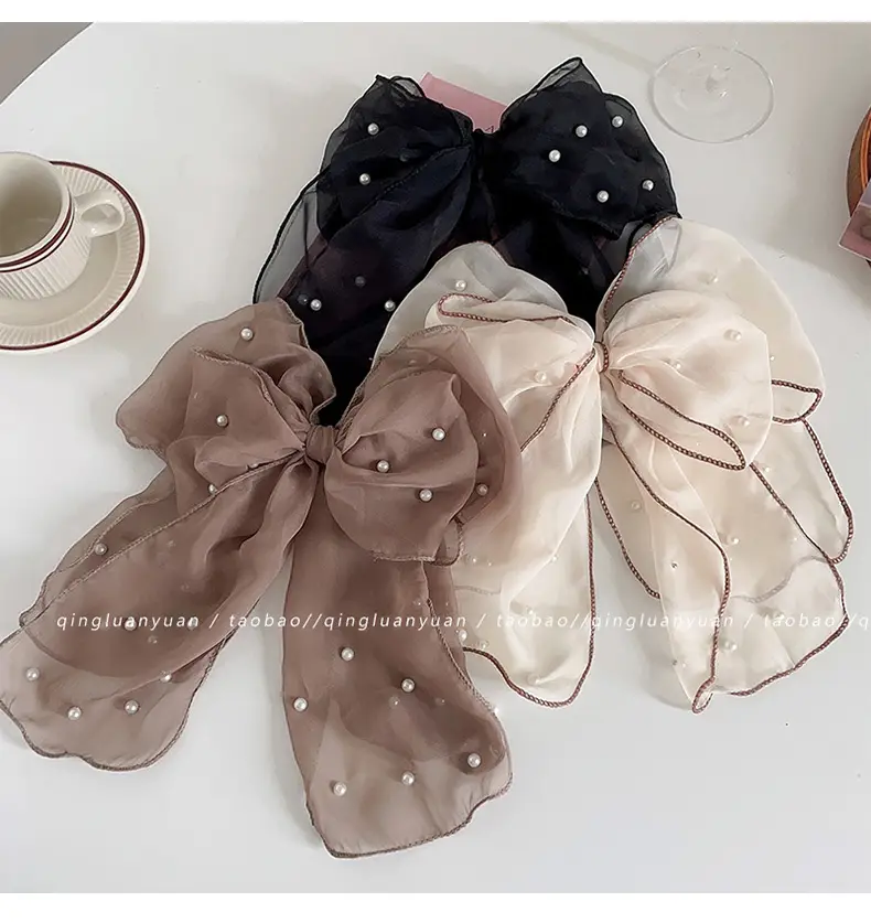 New High-End Oversized Bow Ponytail Clip Headdress — feature 18