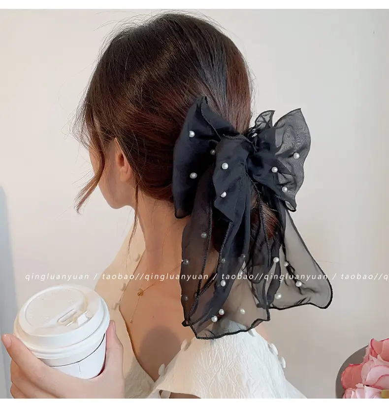 New High-End Oversized Bow Ponytail Clip Headdress — feature 6