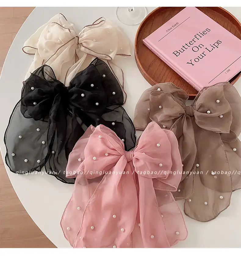 New High-End Oversized Bow Ponytail Clip Headdress — feature 7