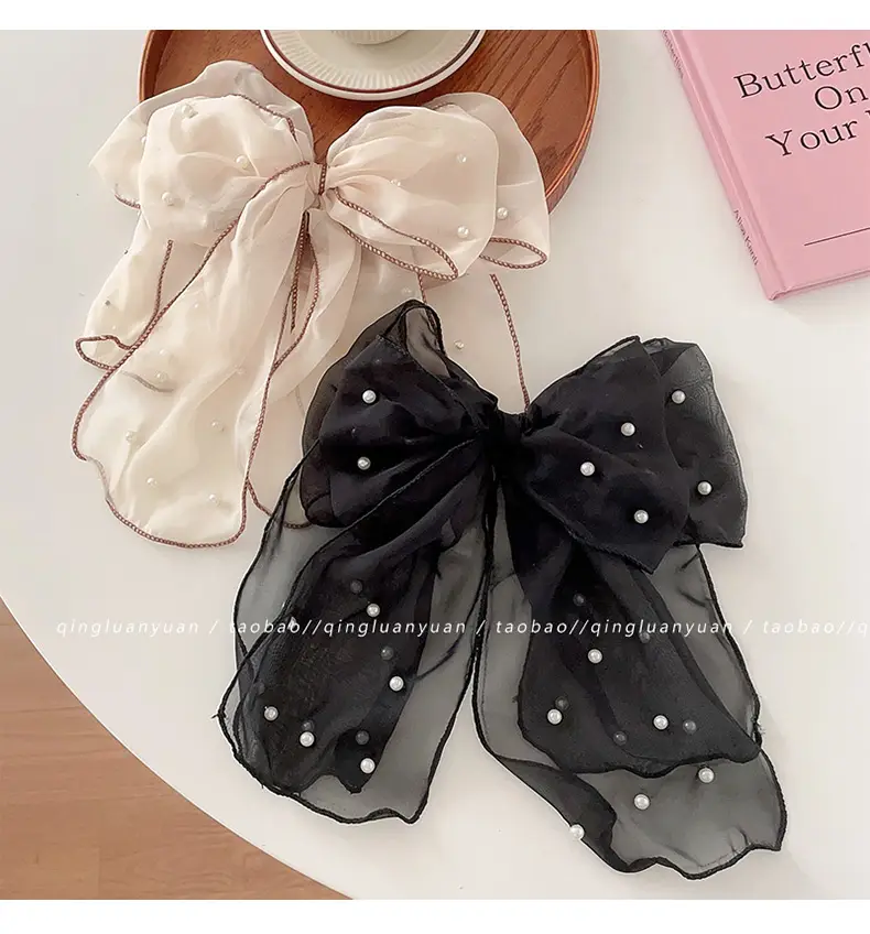 New High-End Oversized Bow Ponytail Clip Headdress — feature 9
