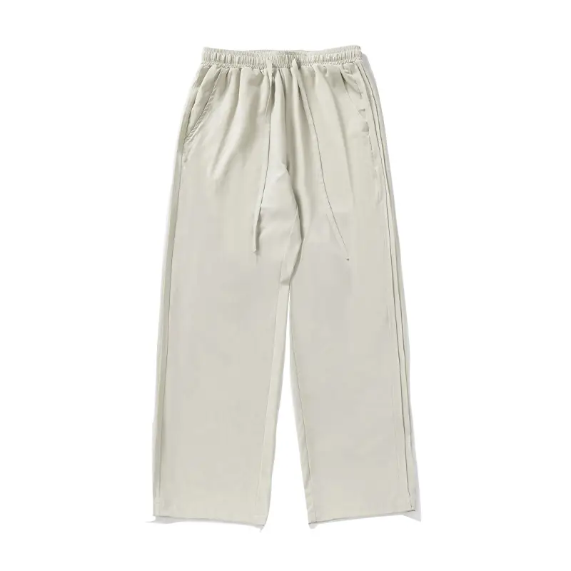 Men Ice Silk Loose Wide Sports Pants Black