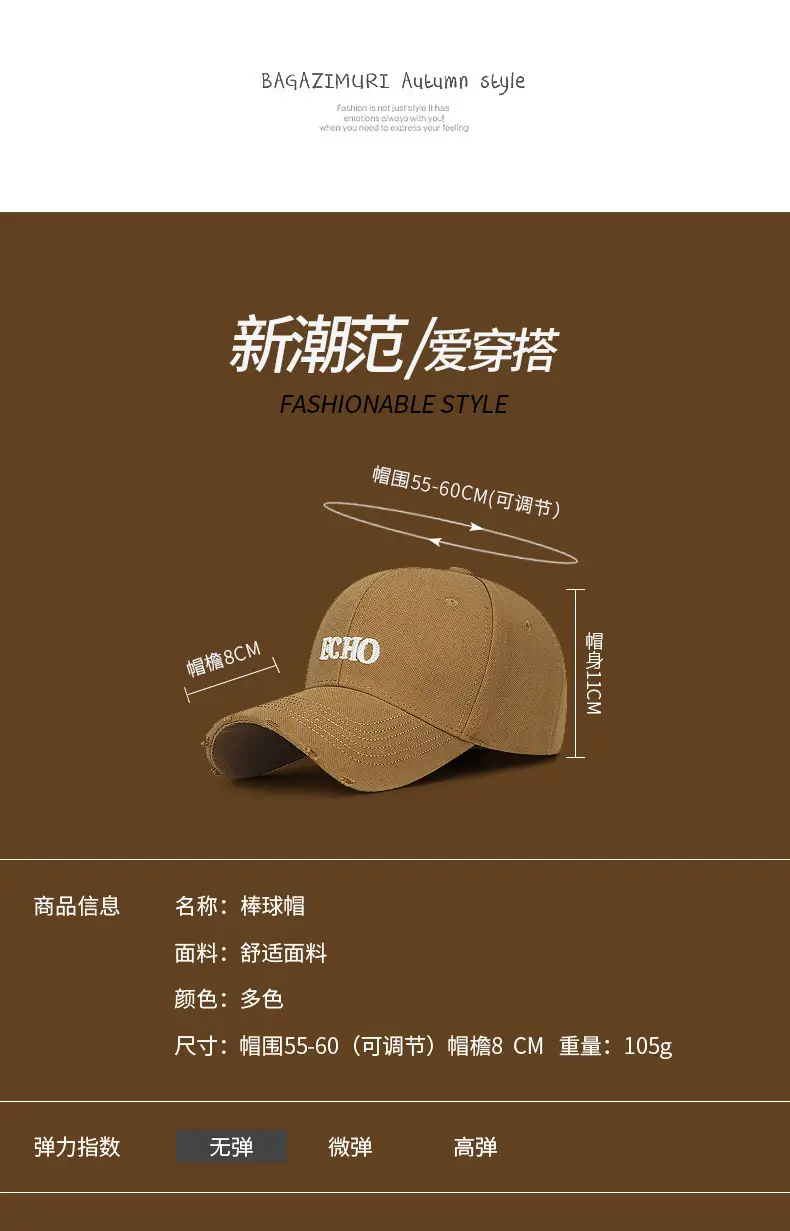 Men's Black ECHO Baseball Cap with Hole-In-Wall — feature 3
