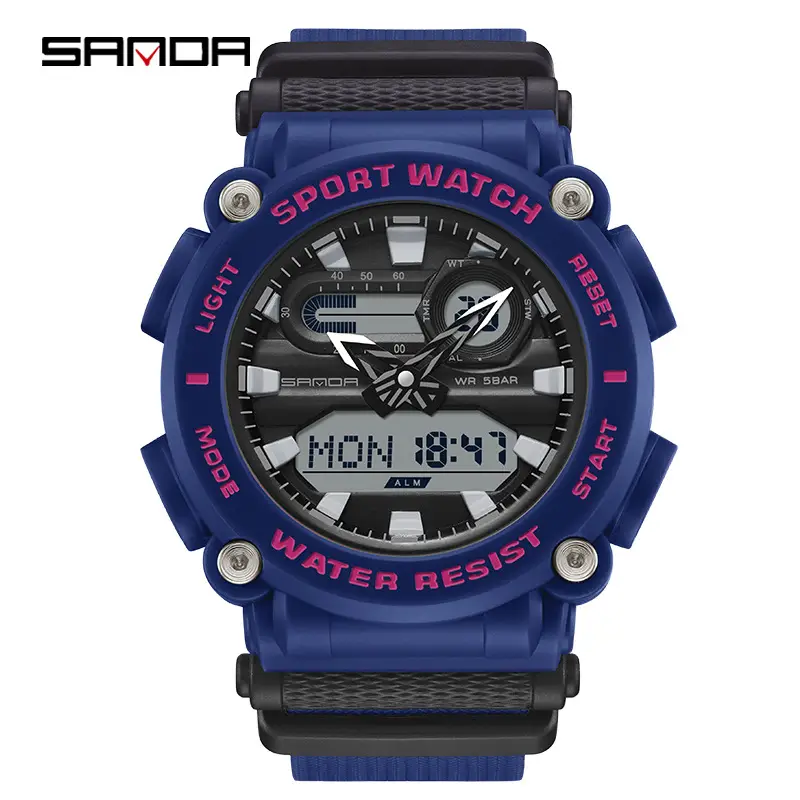 Sanda Youth White Digital Sport Watch with Light & Reset - Image 5
