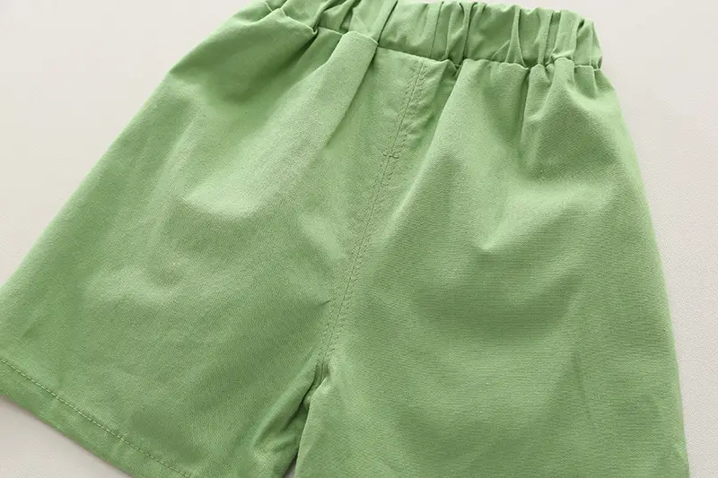 Children Cotton T-Shirt Shorts Set Green Summer Boys — feature 15