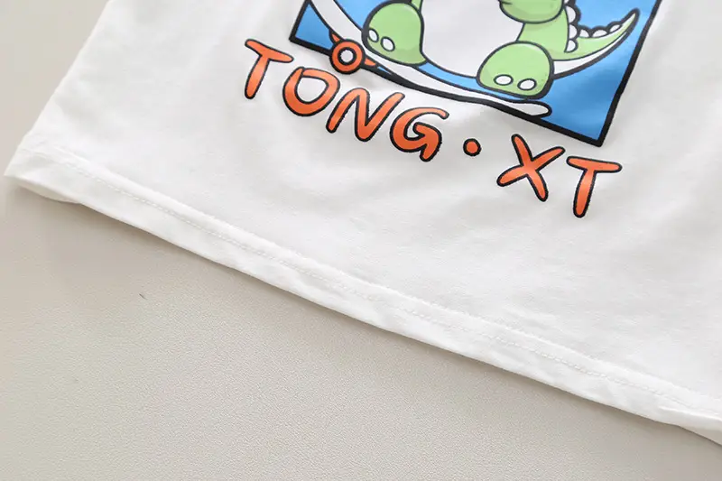 Children Cotton T-Shirt Shorts Set Green Summer Boys — feature 9