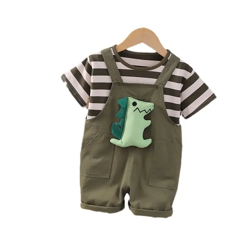 Baby Overlooked Design Cotton T-Shirt Shorts Set Blue