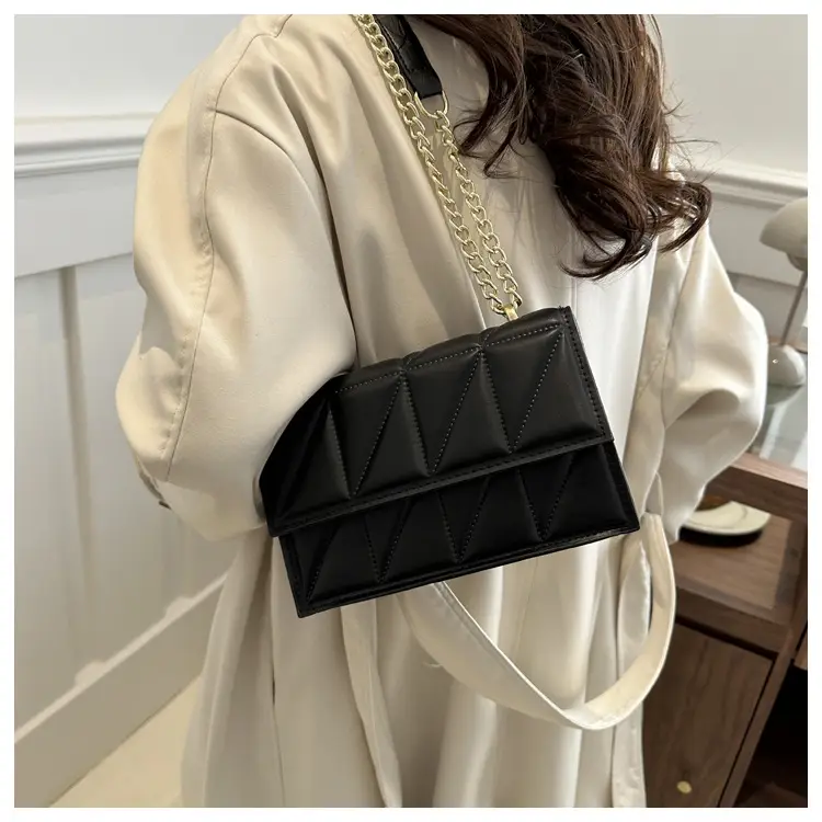 Orange Quilted Chain Shoulder Bag for Women — feature 13