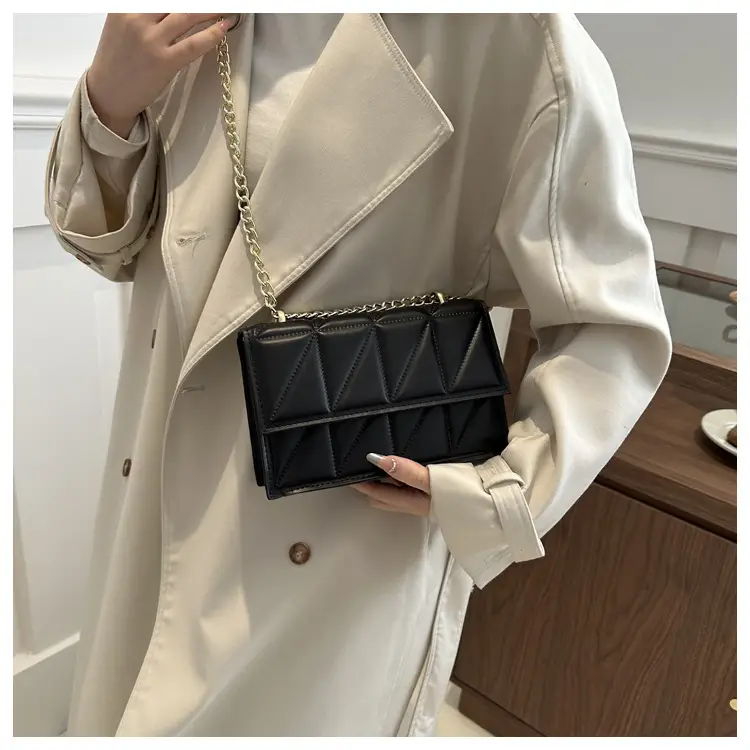 Orange Quilted Chain Shoulder Bag for Women — feature 14