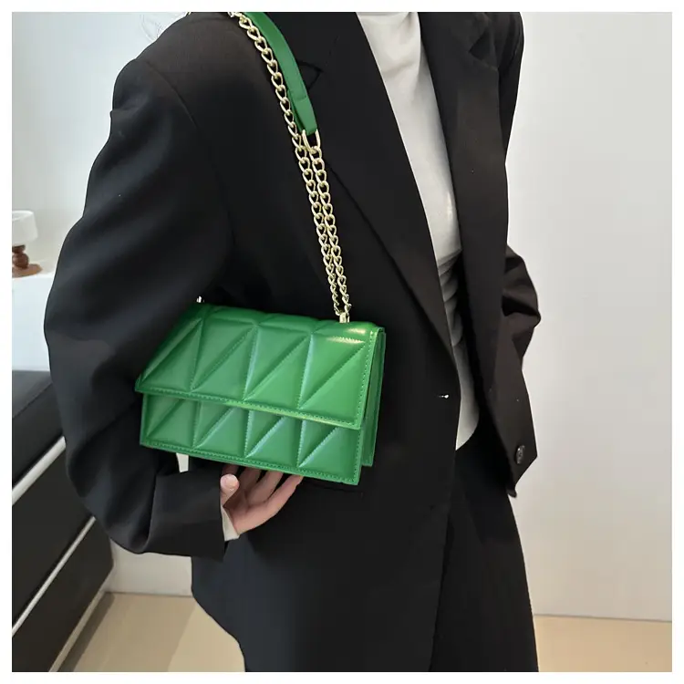 Orange Quilted Chain Shoulder Bag for Women — feature 15