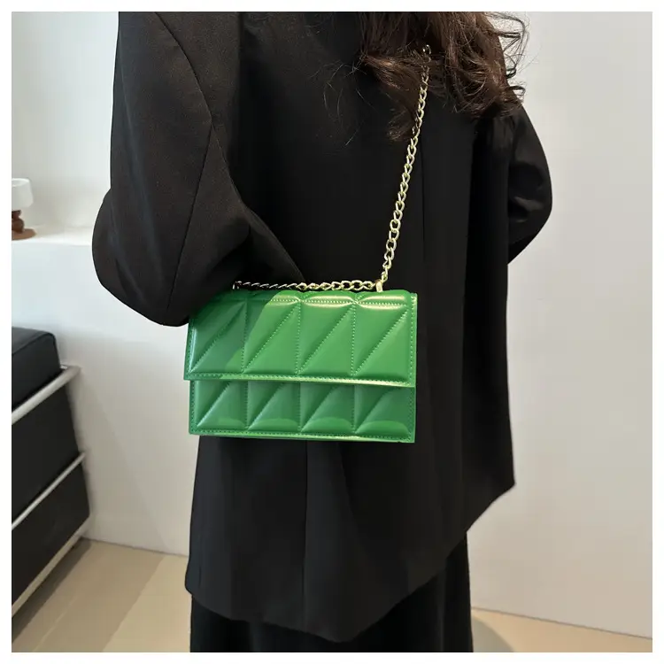 Orange Quilted Chain Shoulder Bag for Women — feature 16