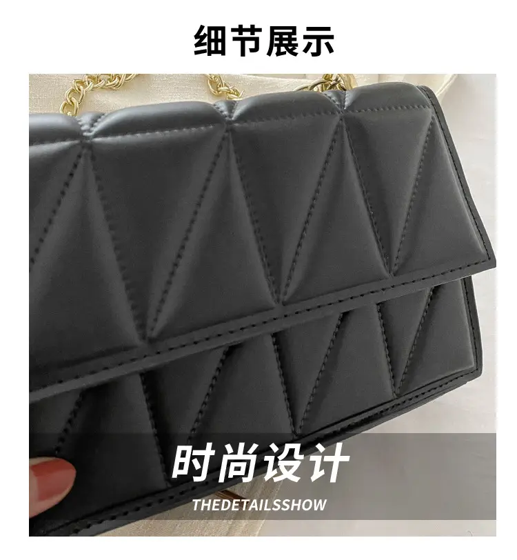 Orange Quilted Chain Shoulder Bag for Women — feature 4