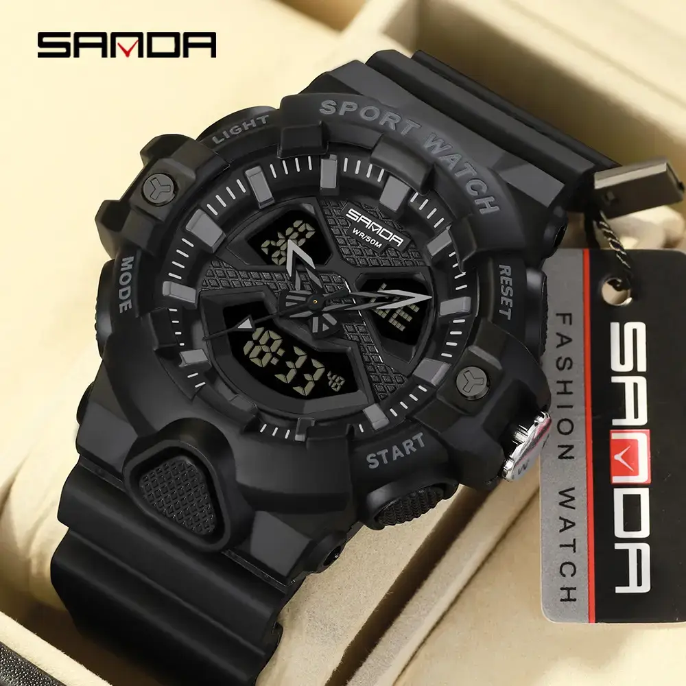 Sanda Waterproof Sports Watches Multi-Function Digital Clock - Image 9
