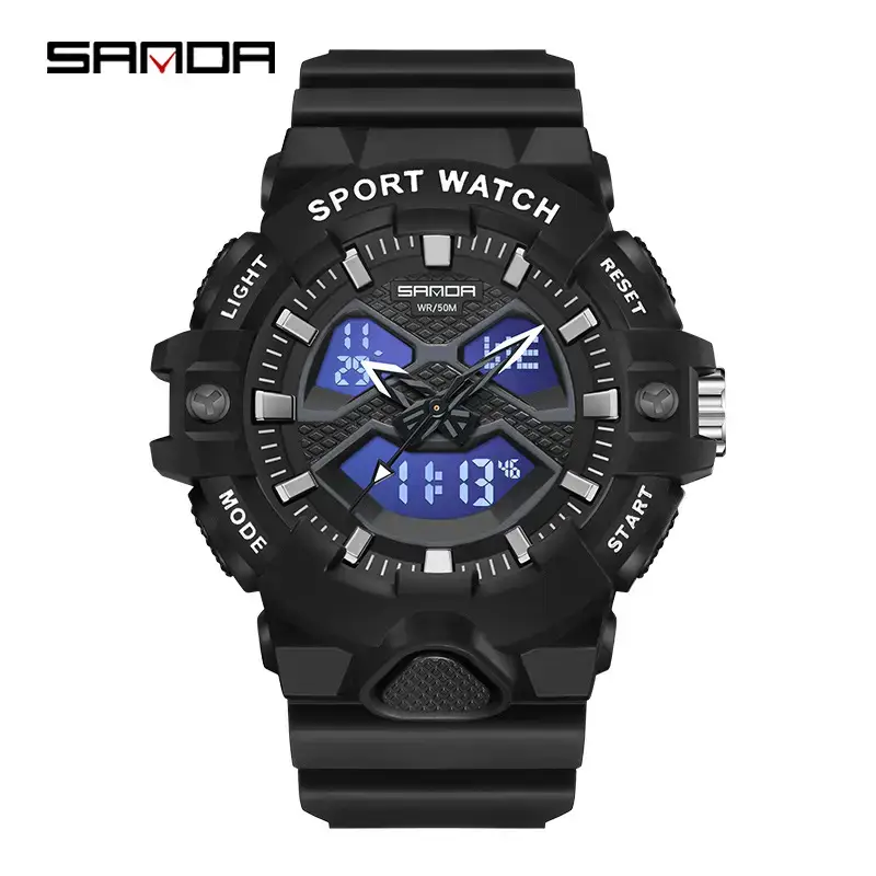 Sanda Waterproof Sports Watches Multi-Function Digital Clock - Image 2