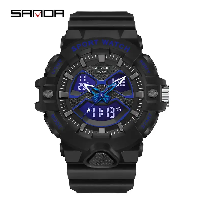 Sanda Waterproof Sports Watches Multi-Function Digital Clock - Image 6