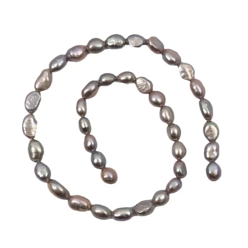 Baroque Pearl Bracelet Set Natural Gray Semi Finished - Image 6