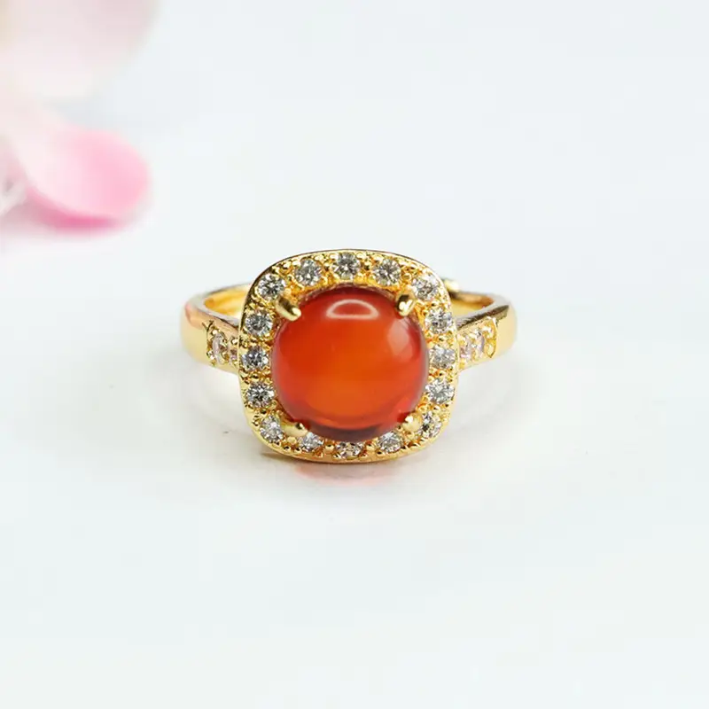 Guan Yu Natural Amber Ring Ethnic Style Jewelry — feature 4