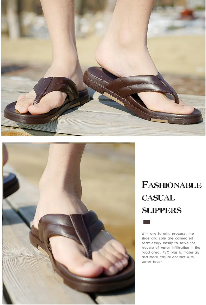 Men's Black Slip-On Thermal Flip Flops Summer — feature 14