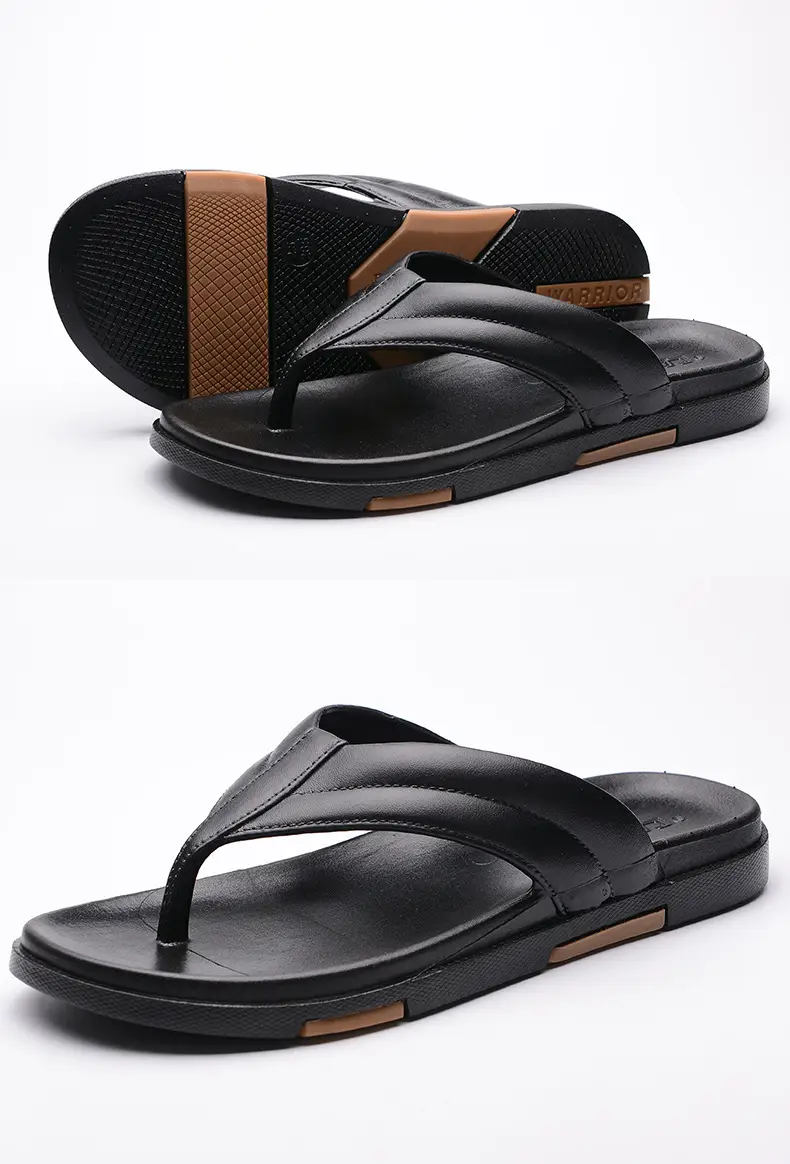 Men's Black Slip-On Thermal Flip Flops Summer — feature 18