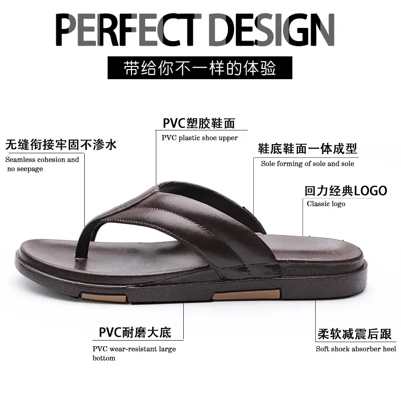 Men's Black Slip-On Thermal Flip Flops Summer — feature 6