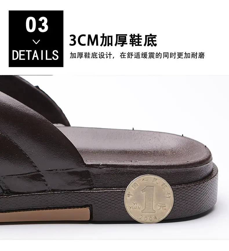 Men's Black Slip-On Thermal Flip Flops Summer — feature 9