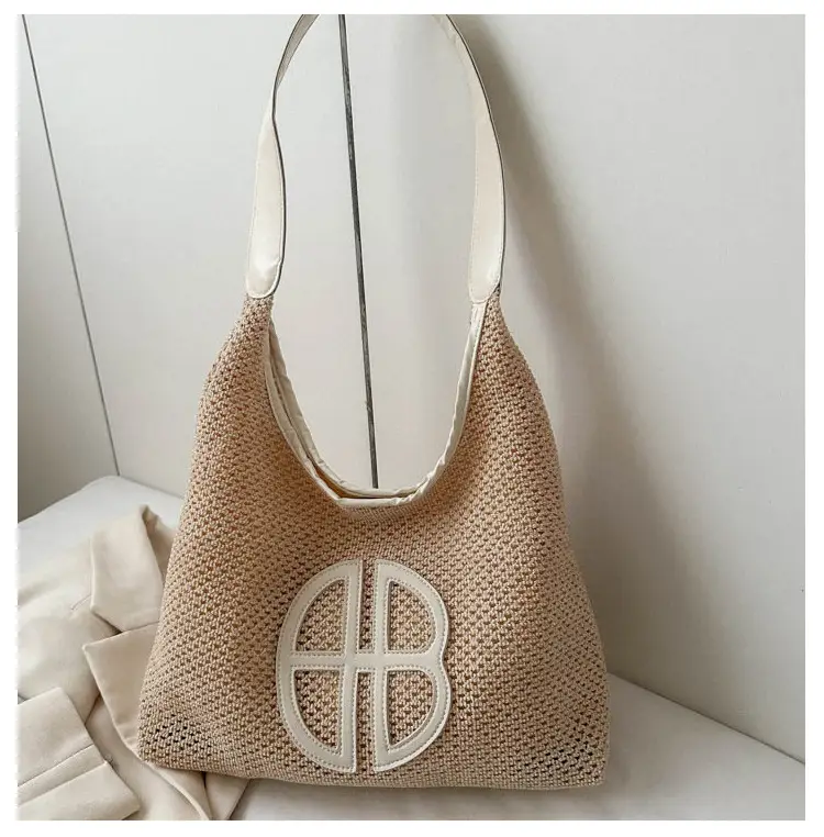 Straw One Shoulder Tote Bag with Logo for Women — feature 20