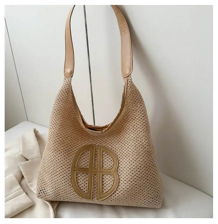 Straw One Shoulder Tote Bag with Logo for Women — feature 22