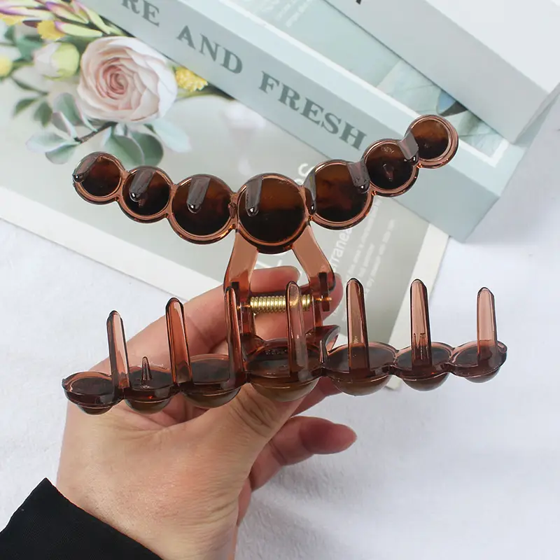 New Style Amber Pearl Hair Clip with Large Back Head - Image 26