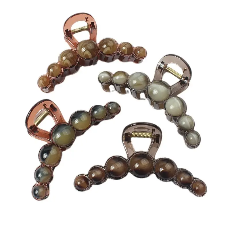 New Style Amber Pearl Hair Clip with Large Back Head - Image 27