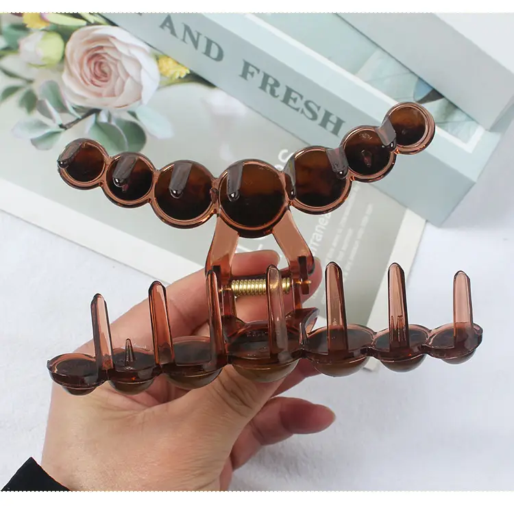 New Style Amber Pearl Hair Clip with Large Back Head — feature 8
