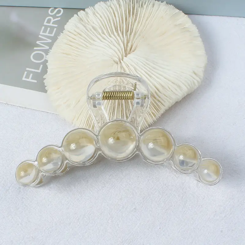 New Style Amber Pearl Hair Clip with Large Back Head - Image 16
