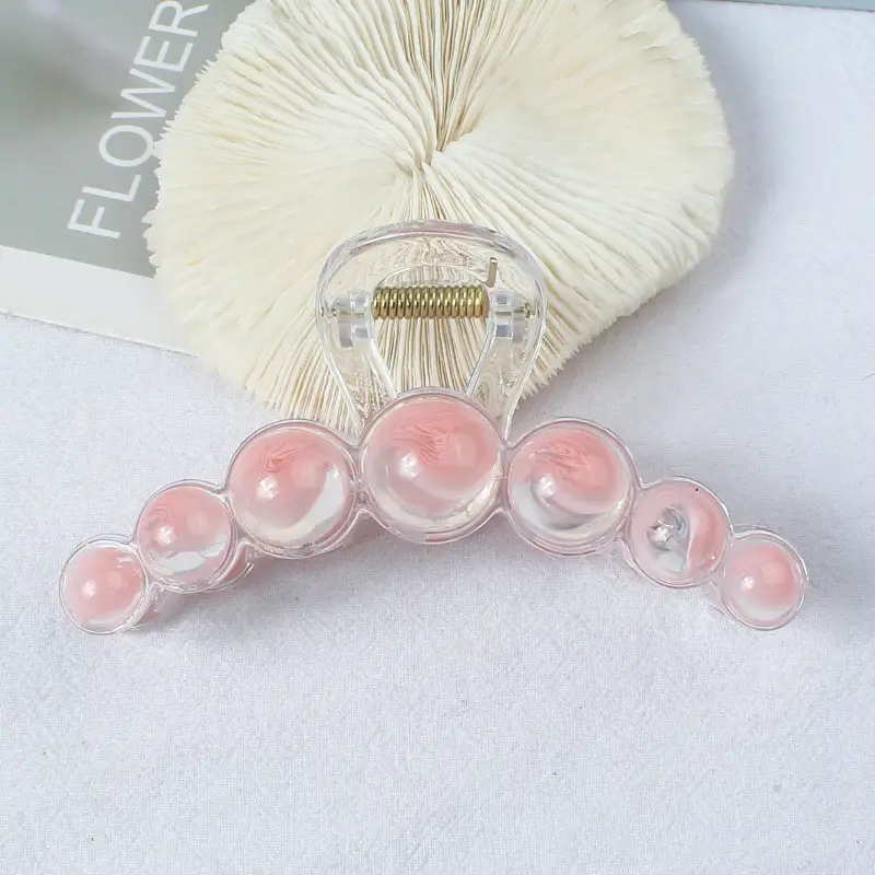 New Style Amber Pearl Hair Clip with Large Back Head - Image 17