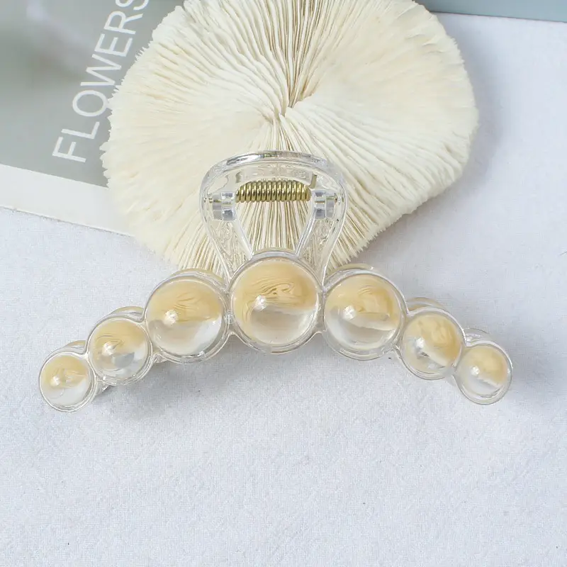 New Style Amber Pearl Hair Clip with Large Back Head - Image 18