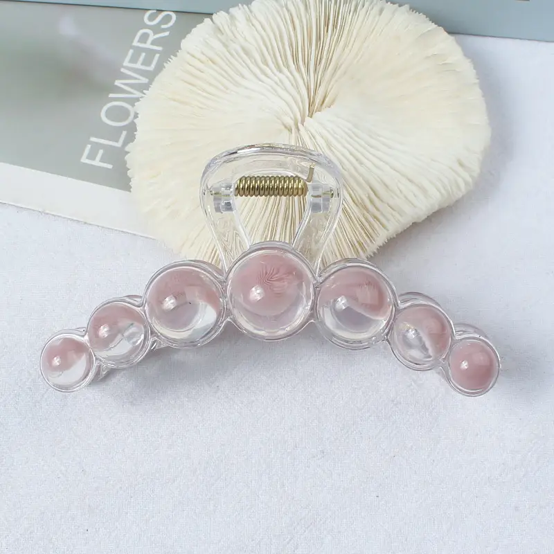 New Style Amber Pearl Hair Clip with Large Back Head - Image 19