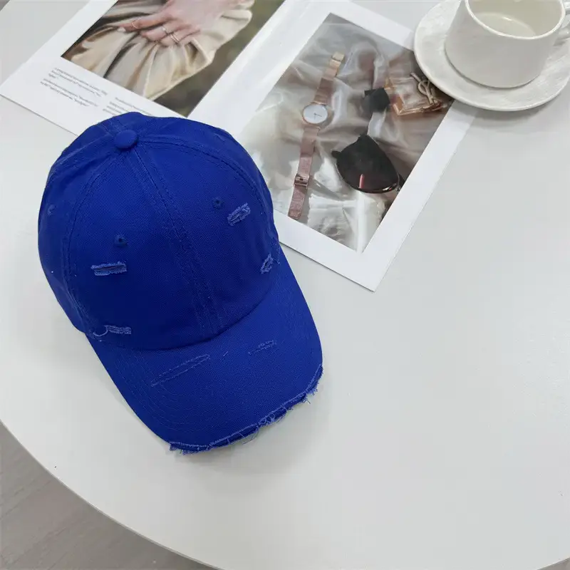 Men Distressed Cotton Cap Retro Style Brown Clothing Accessories - Image 14