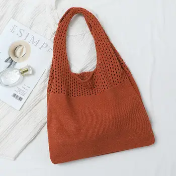 Heart-Shaped Knitted Women's Shoulder Bag — feature 5