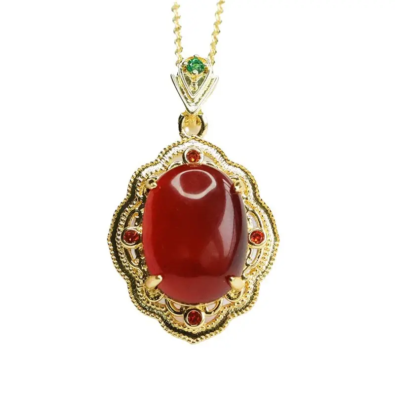 Guan Yu Natural Amber Pendant Necklace for Women - Image 6