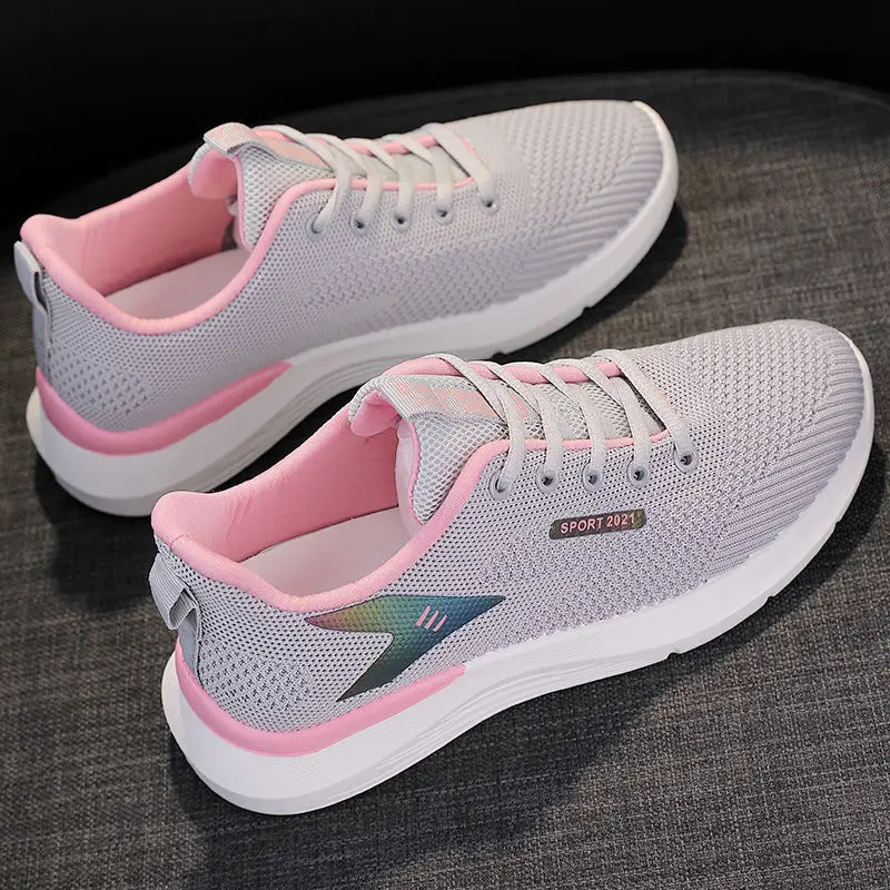 Women's 2025 Pink & Grey Running Shoes Lightweight Soft Sole - Image 4