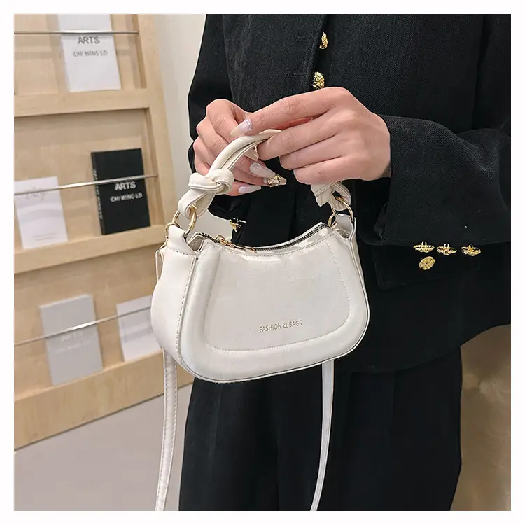 Black Women's Saddle Shoulder Bag with Cute Charm — feature 24