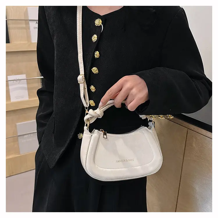 Black Women's Saddle Shoulder Bag with Cute Charm — feature 25