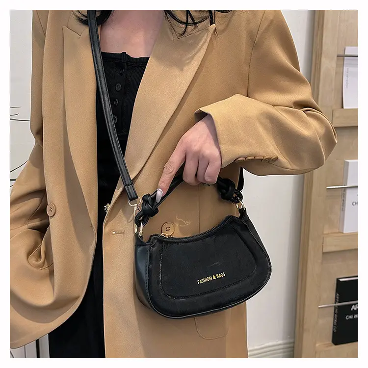 Black Women's Saddle Shoulder Bag with Cute Charm — feature 30