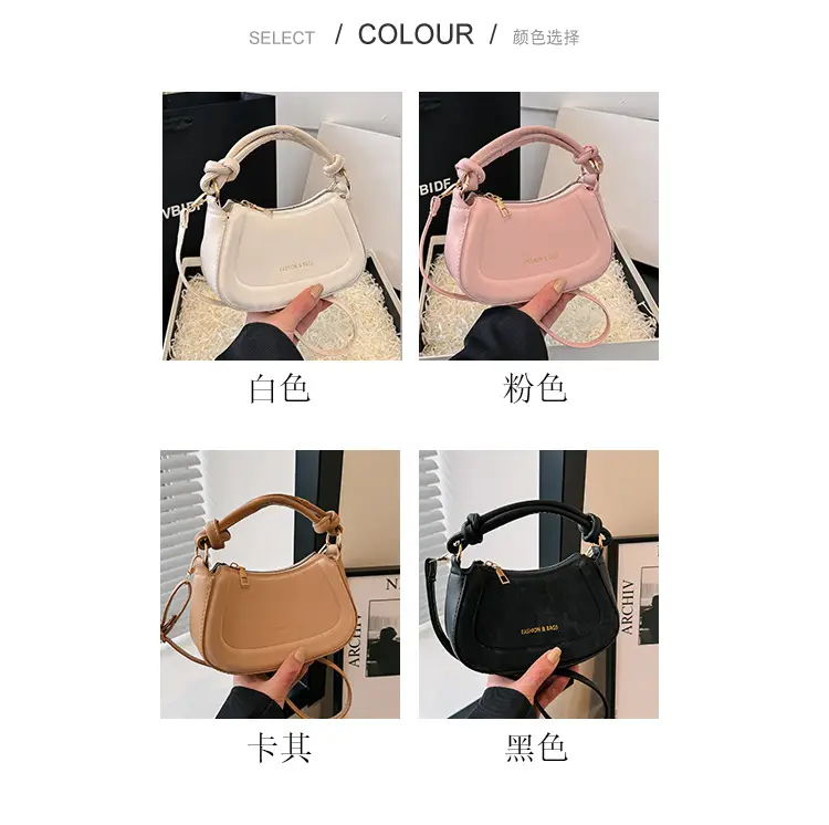 Black Women's Saddle Shoulder Bag with Cute Charm — feature 4