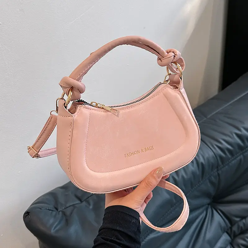 Black Women's Saddle Shoulder Bag with Cute Charm - Image 3